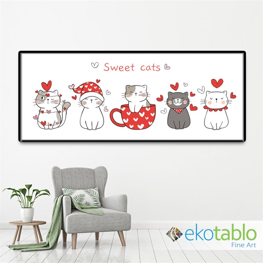 Sweet Cats Grubu Kanvas Tablo
