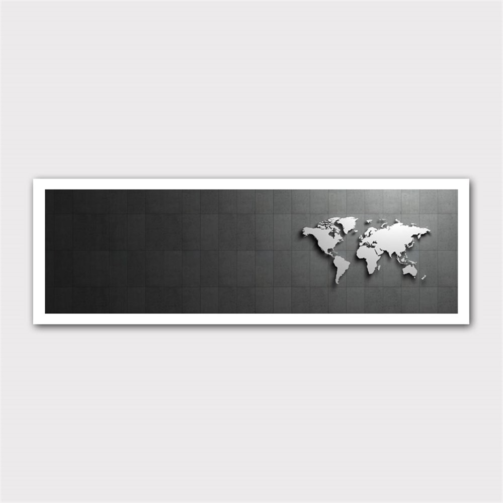 Modern Dekoratif Dünya Haritası Kanvas Tablo