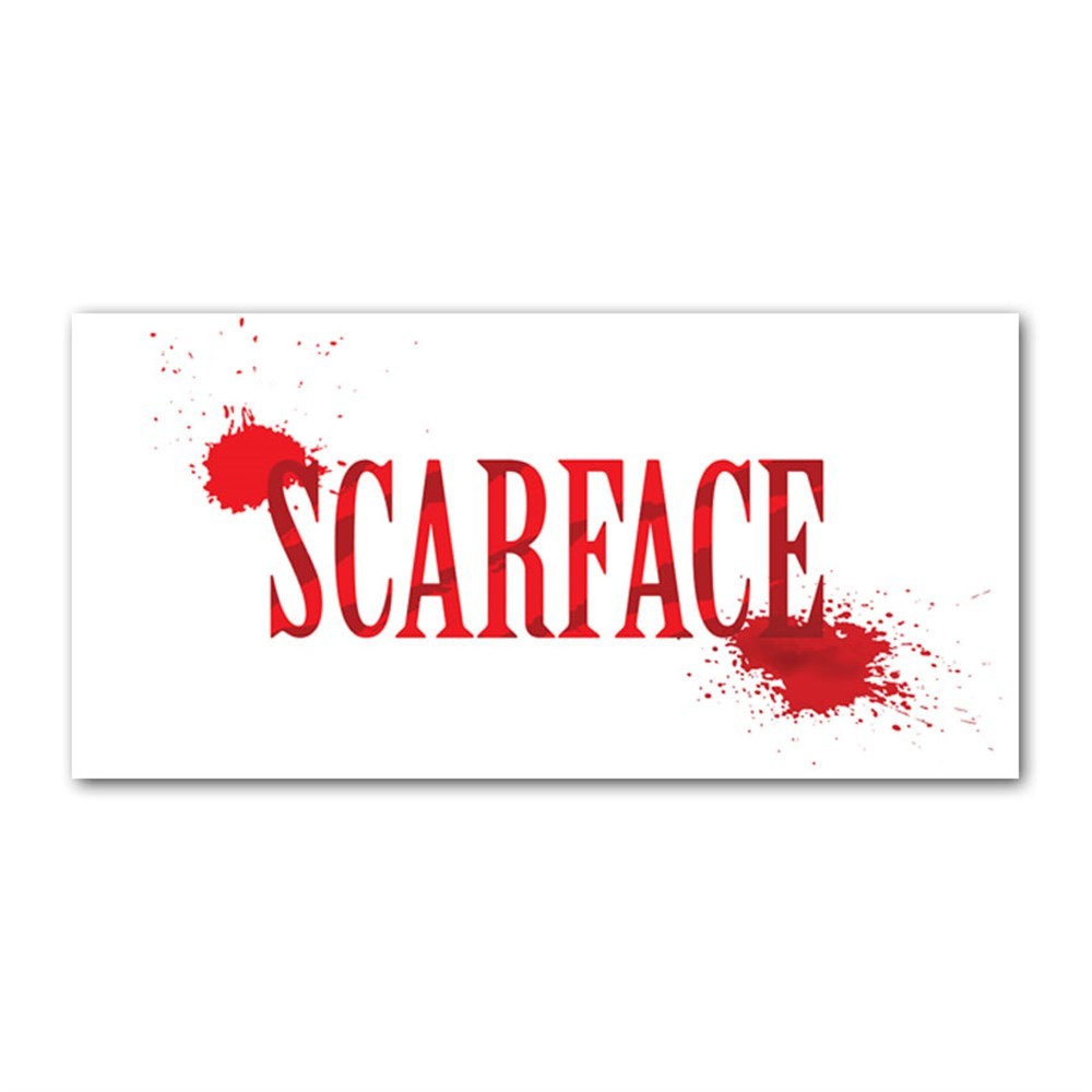 Beyaz Fonlu Scarface Afişi Kanvas Tablo