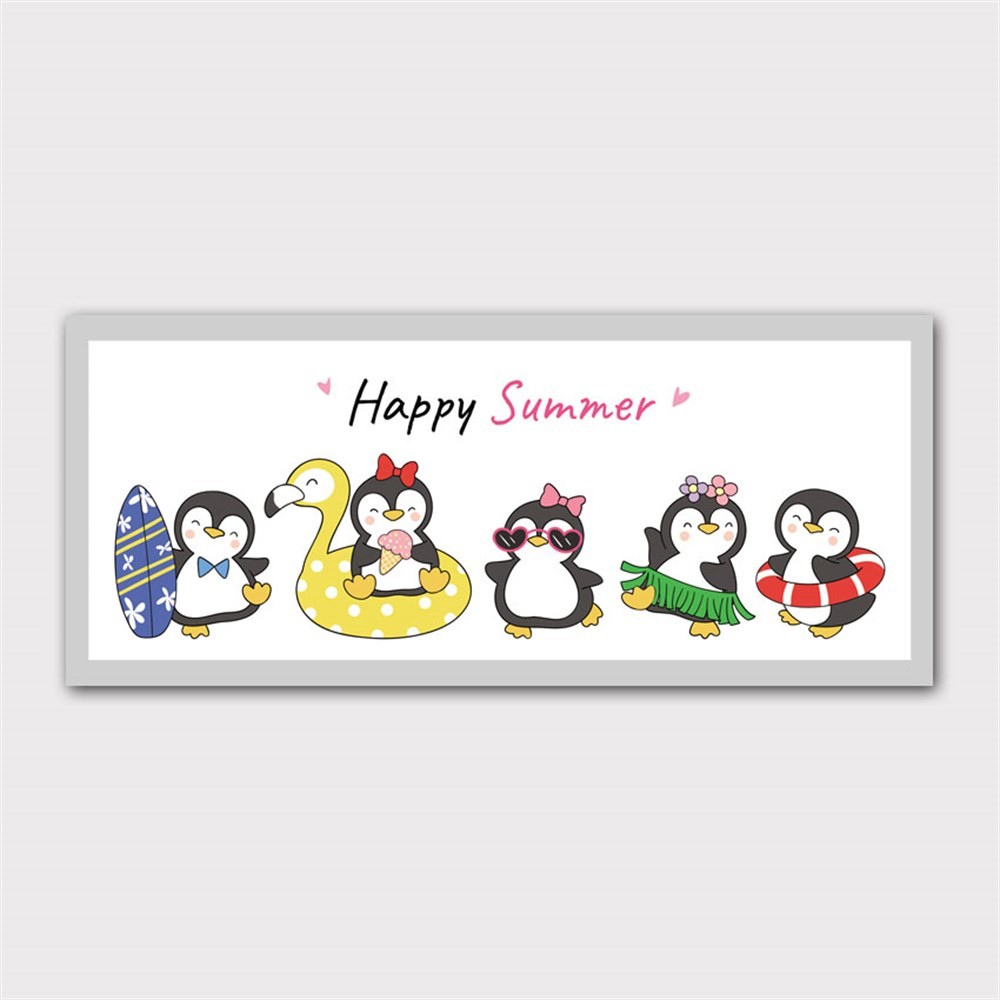Happy Summer Penguenler Kanvas Tablo
