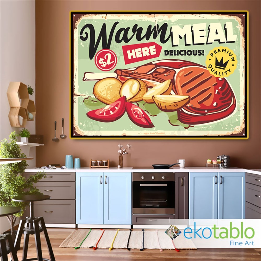 Retro Warm Meal Kanvas Tablo main variant image