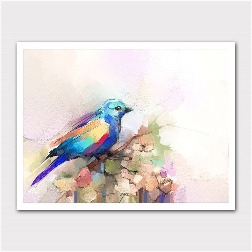 Renkli Kanatlı Kuş Kanvas Tablo