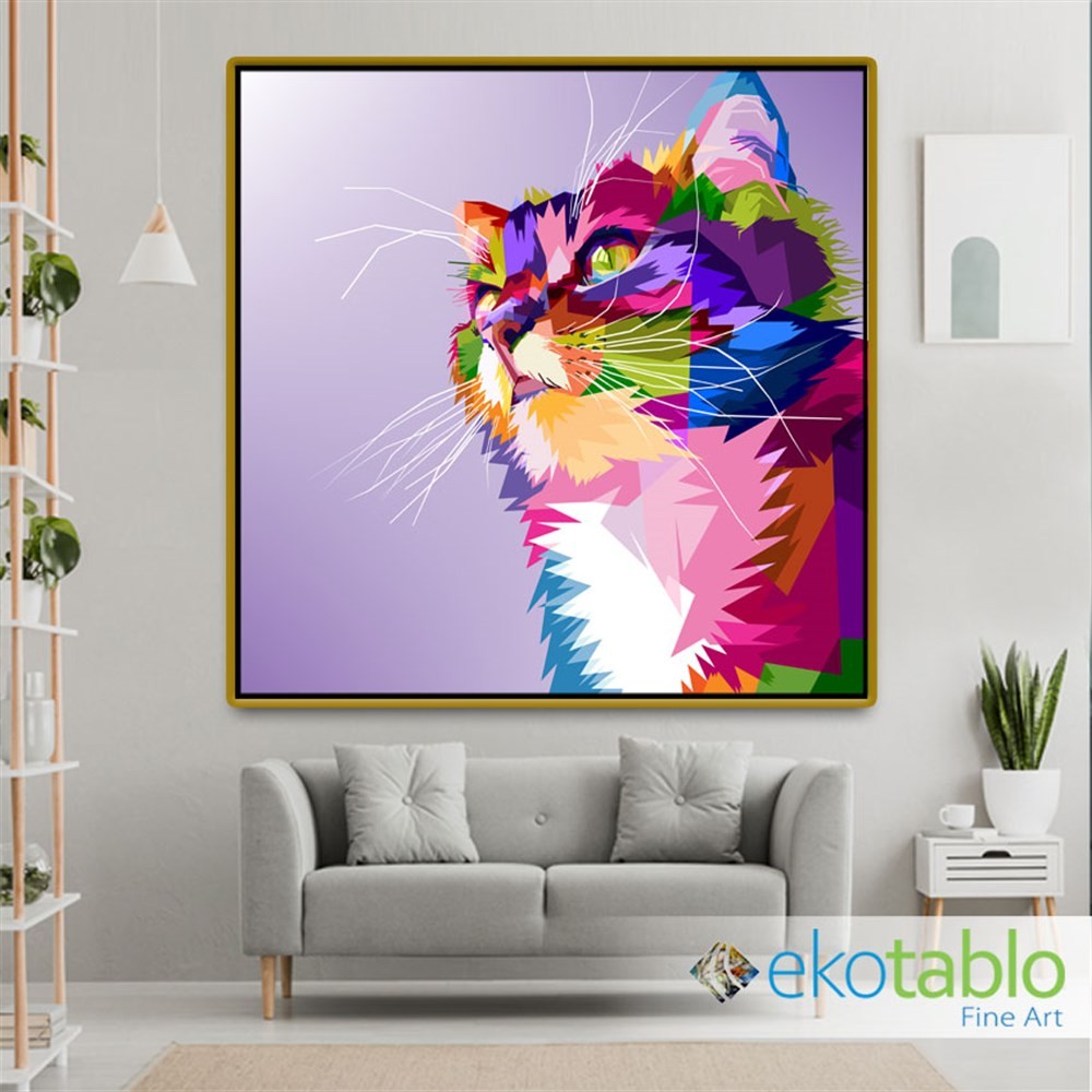 Alacalı Güzel Kedi Kanvas Tablo main variant image