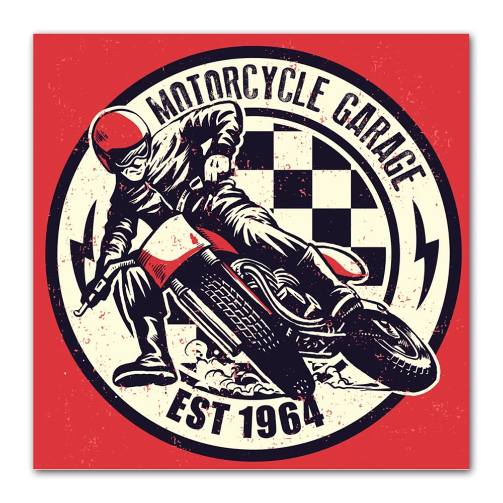 Motorcycle Garage 1964 Kanvas Tablo