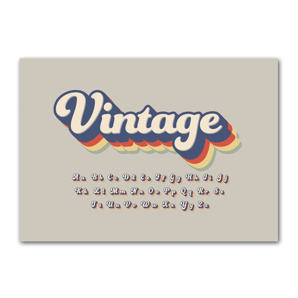 Vintage Letters Retro Kanvas Tablo