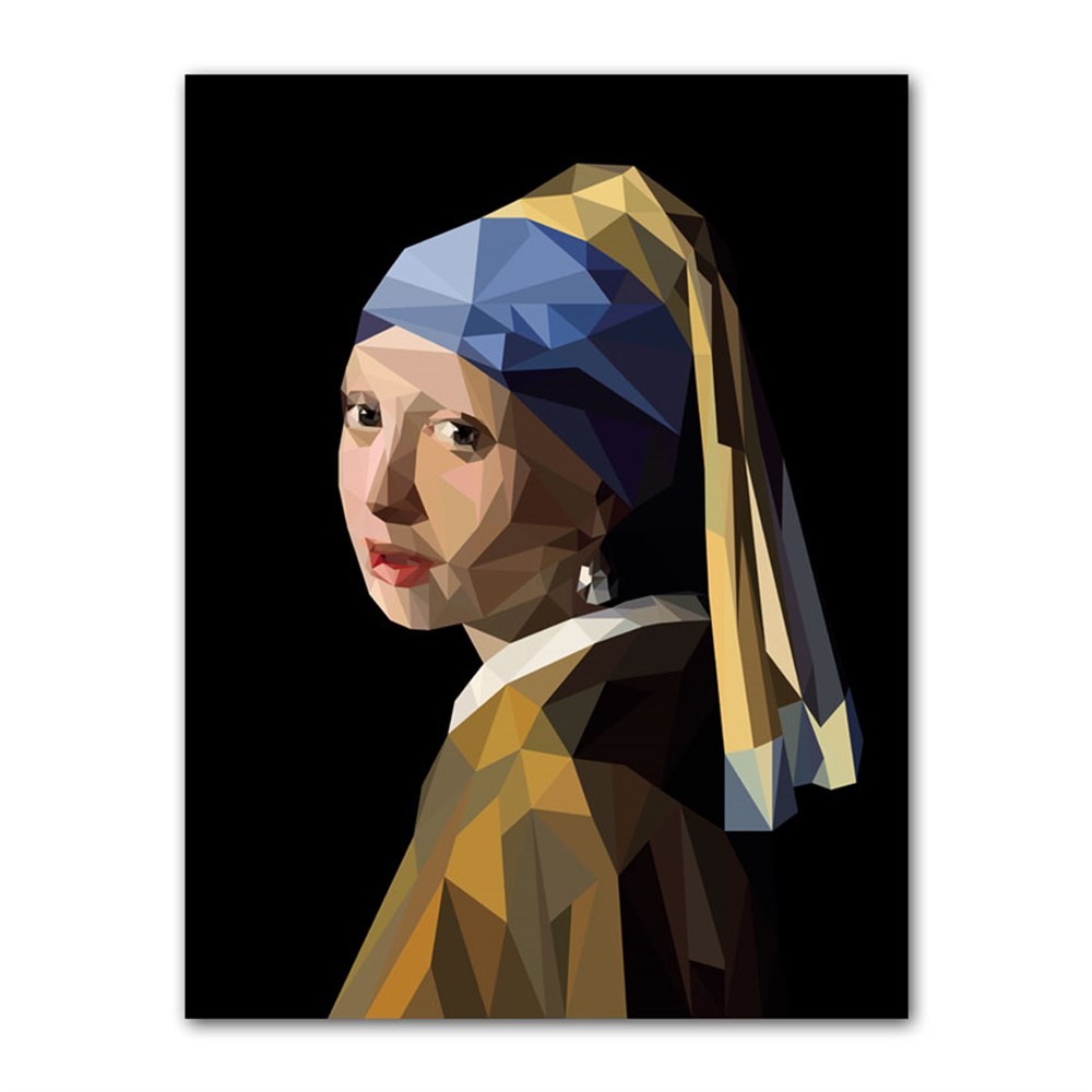 Johannes Vermeer İnci Küpeli Kız Kübik Kanvas Tablo