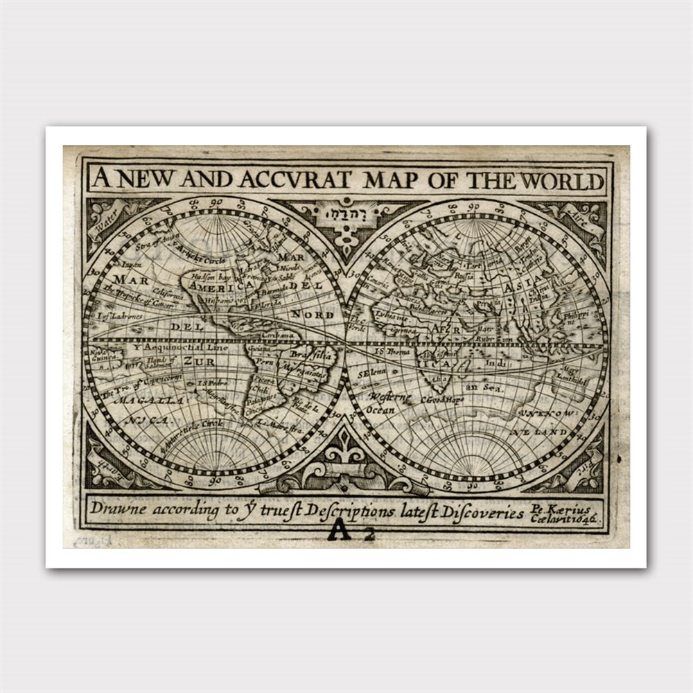 Eski Dünya Haritası Pulu Kanvas Tablo