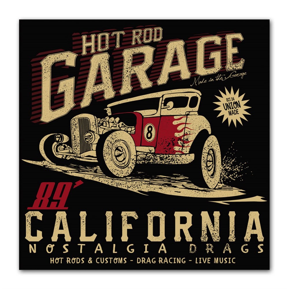 Hot Rod Garage Retro Kanvas Tablo