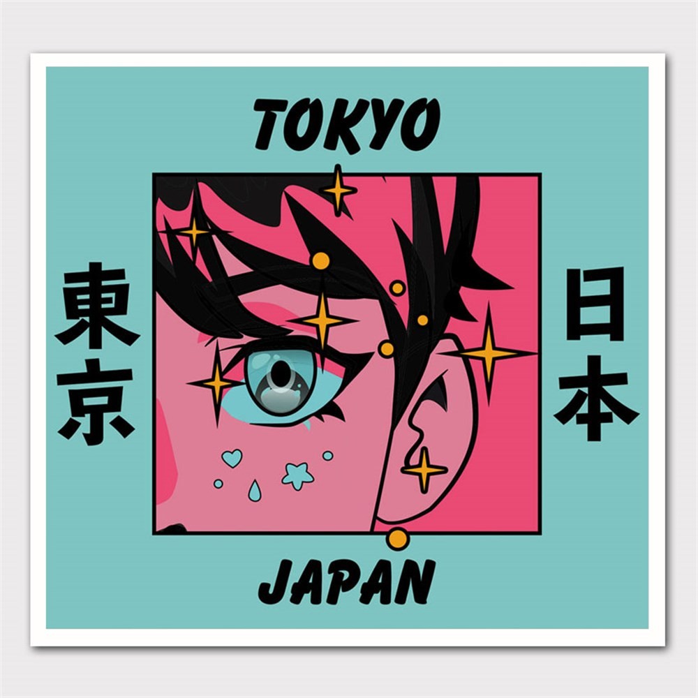 Tokyoda Büyülü Gece Anime Kanvas Tablo
