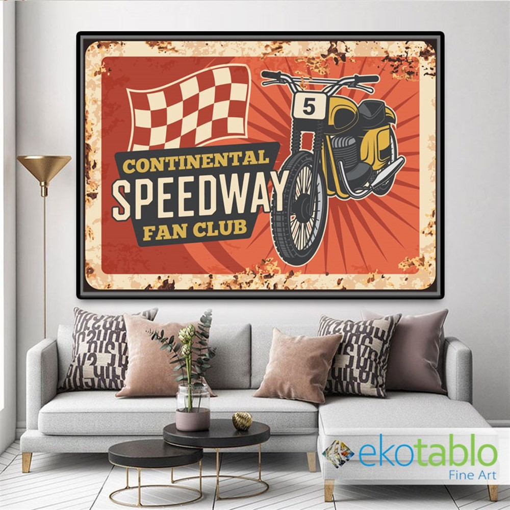 Retro Continental Speedway Kanvas Tablo image