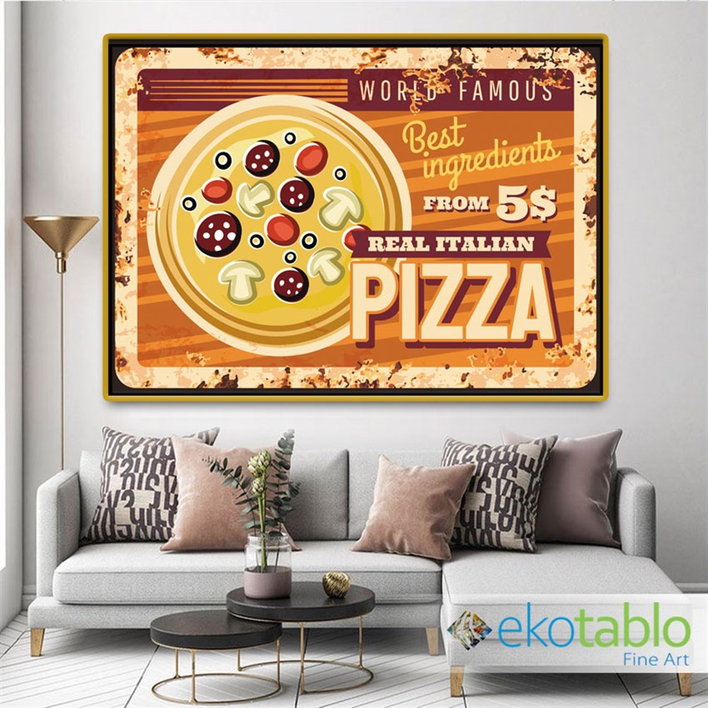 Real İtalian Pizza Retro Kanvas Tablo main variant image