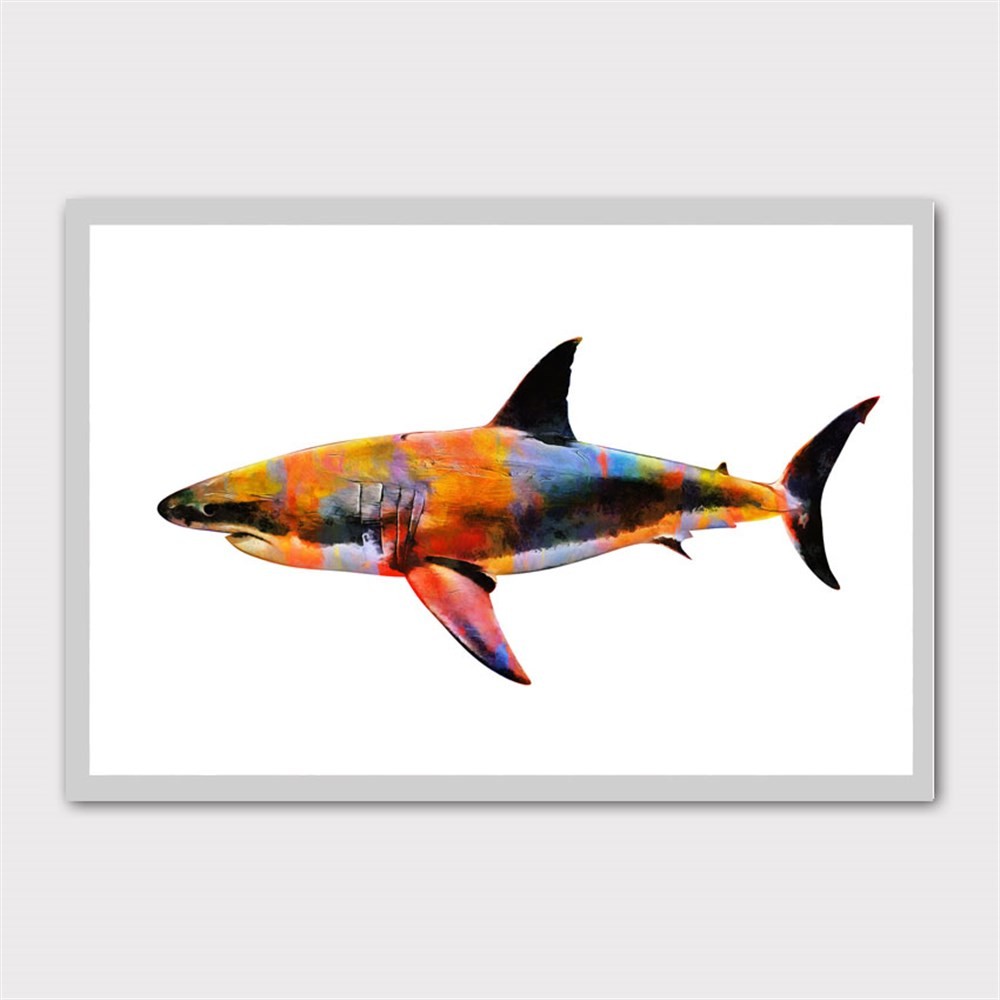 Renkli Köpekbalığı Kanvas Tablo