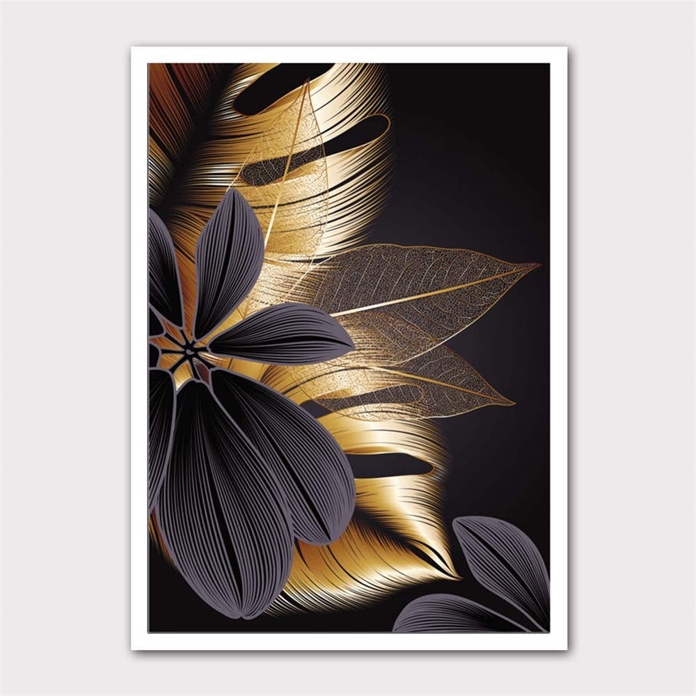 Gold Leaves III Kanvas Tablo