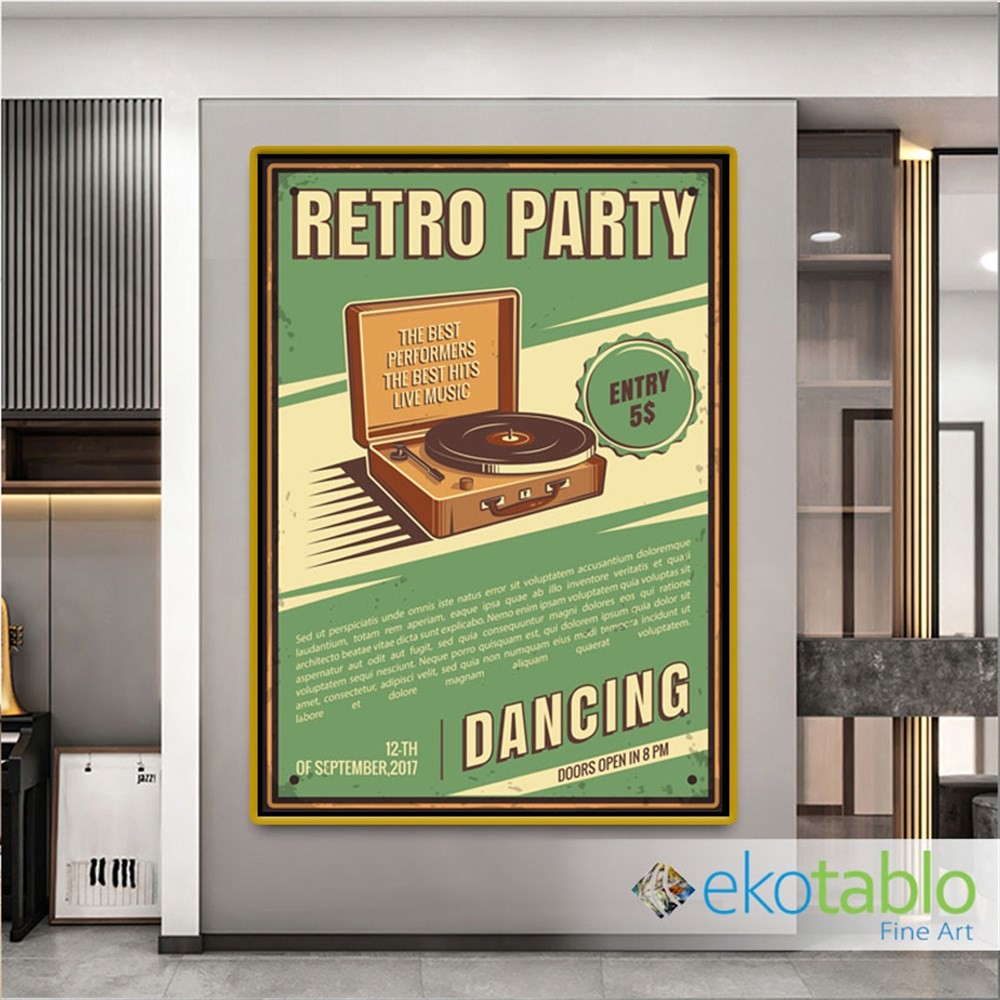 Dancing Party Entry 5D Retro Kanvas Tablo main variant image