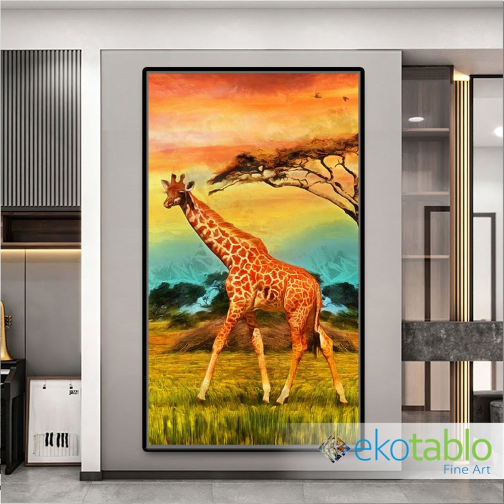 Savannadaki Zürafa 3 Kanvas Tablo image