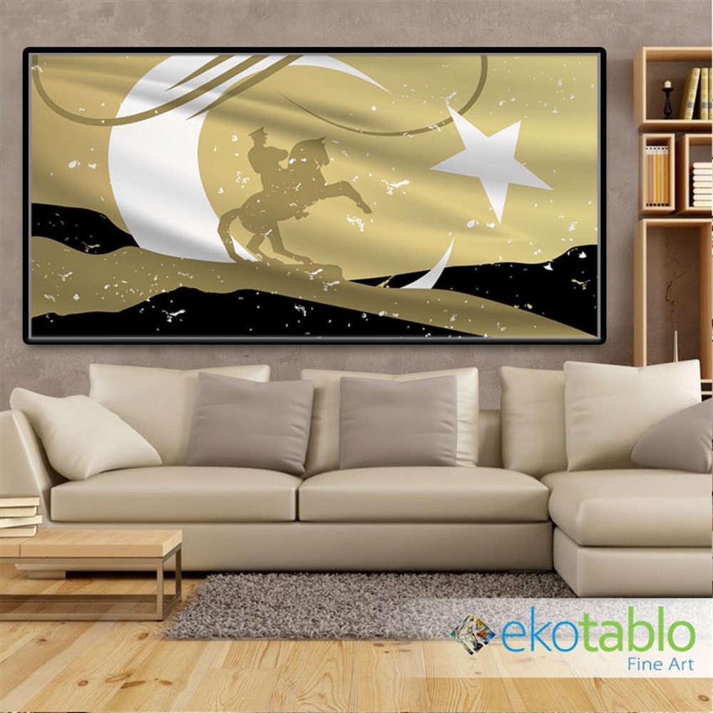 Bayrak Desenli Atatürk Samsun'da Kanvas Tablo image