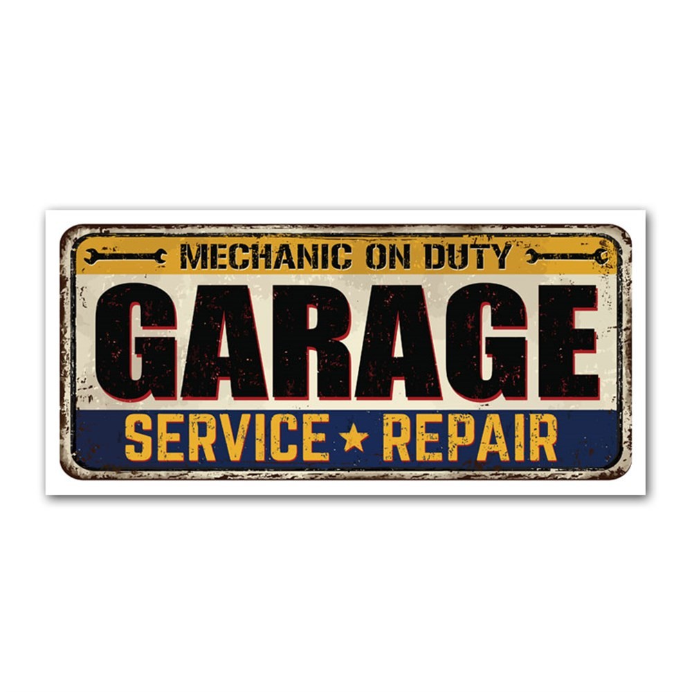 Service Repair Garage Retro Kanvas Tablo