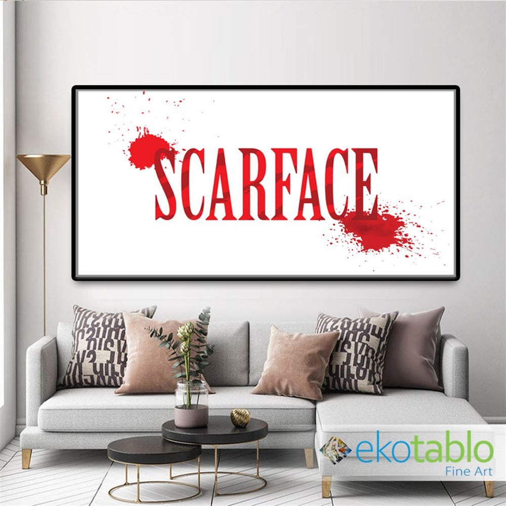 Beyaz Fonlu Scarface Afişi Kanvas Tablo main variant image