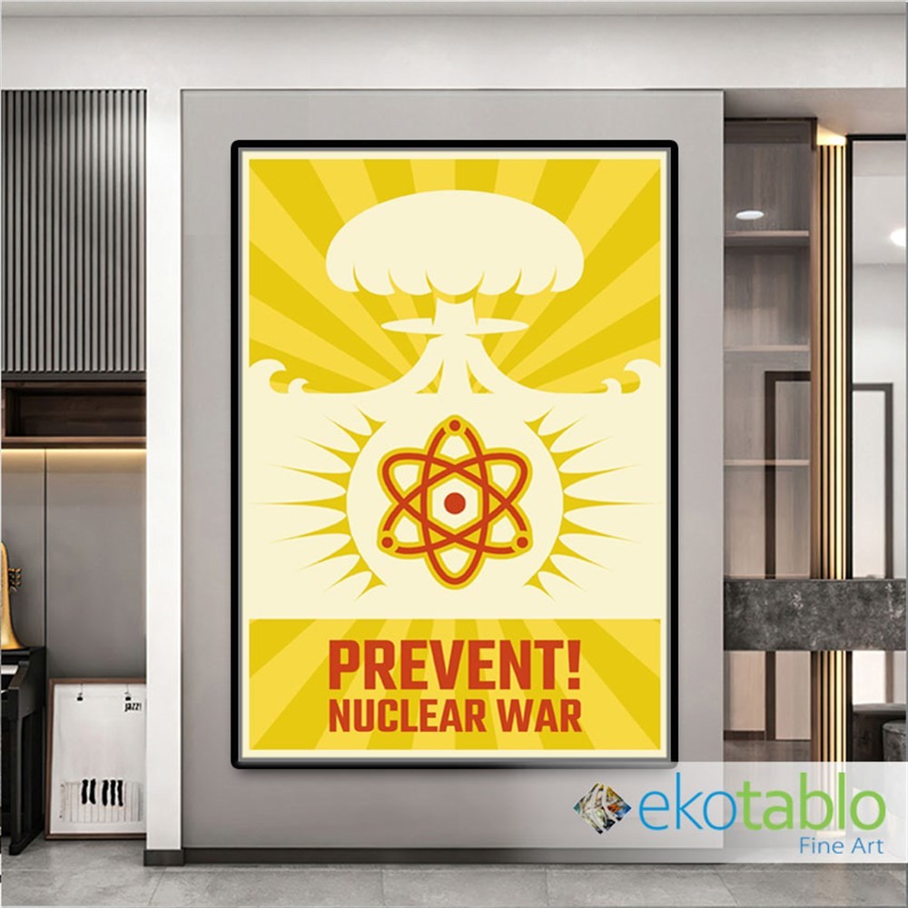 Prevent Nuclear War Retro Kanvas Tablo main variant image