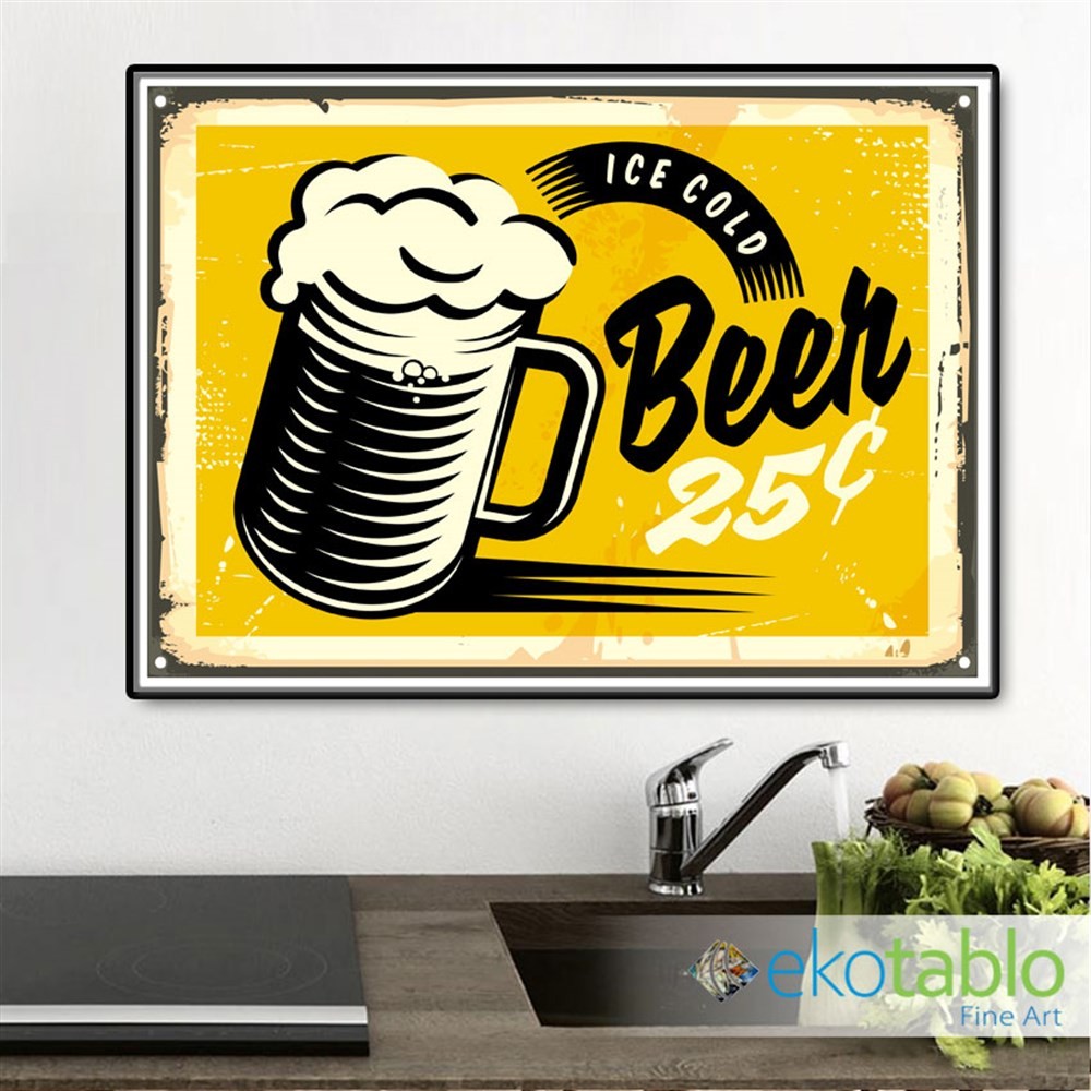 İce Cold Beer 25ct Retro Kanvas Tablo main variant image