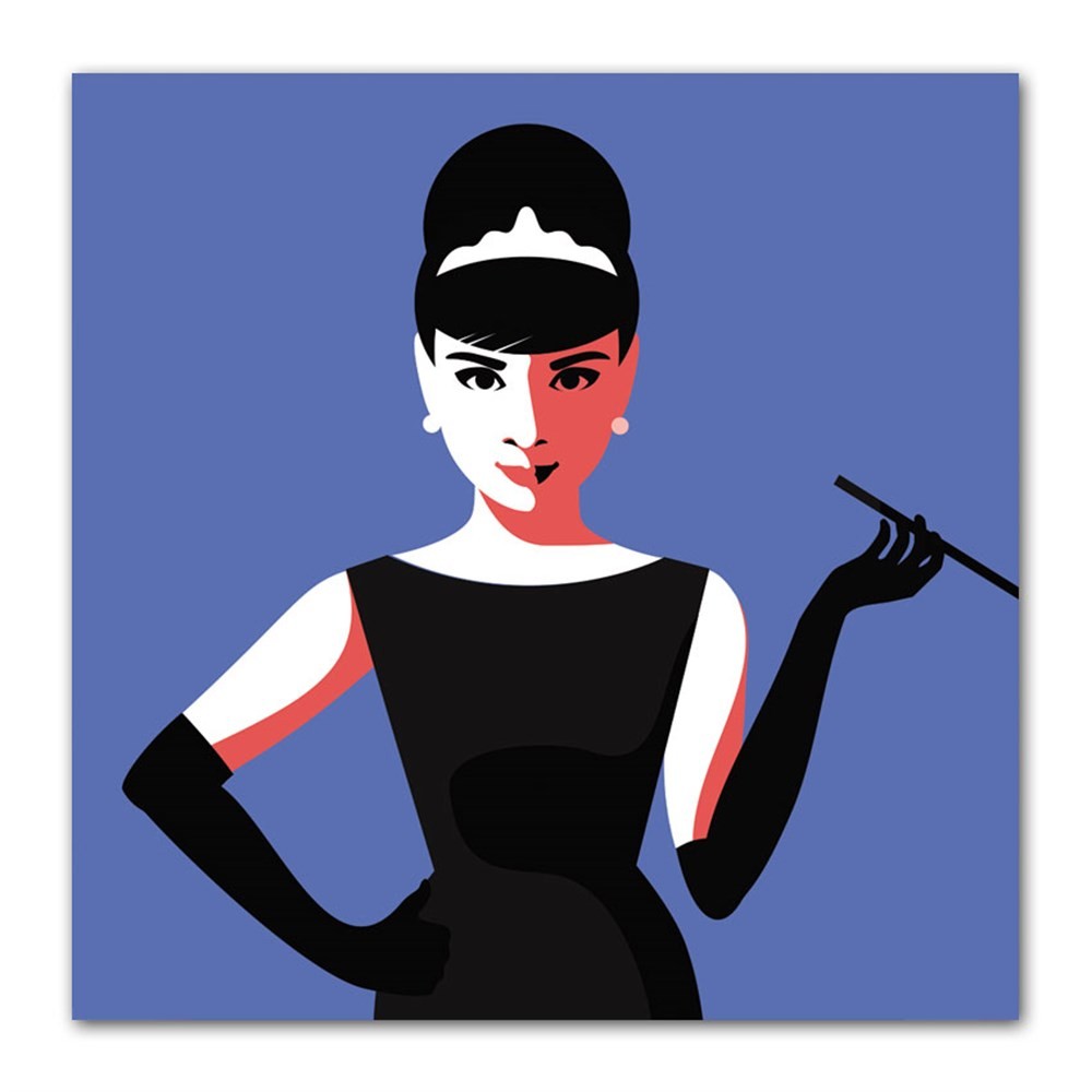 Mavi Audrey Hepburn Kanvas Tablo