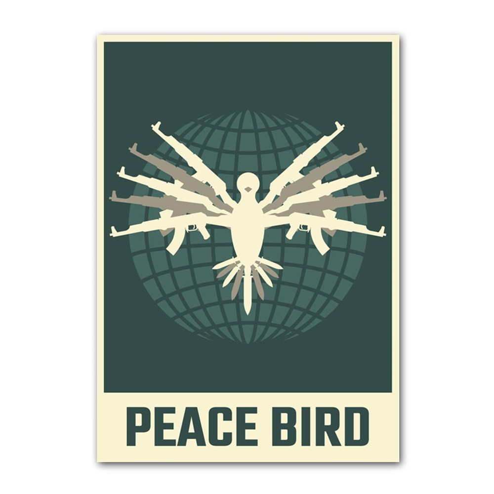 Peace Bird Retro Kanvas Tablo