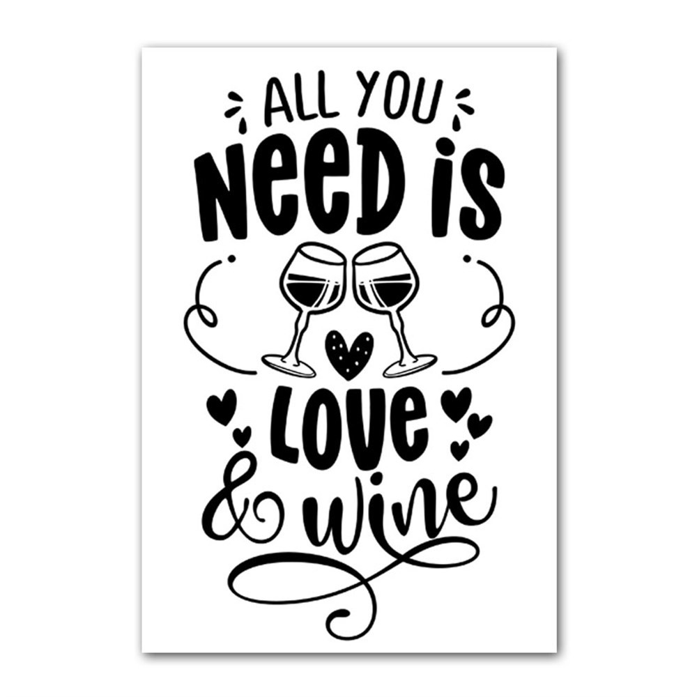 Tek İhtiyacın Sevgi ve Şarap Kanvas Tablo