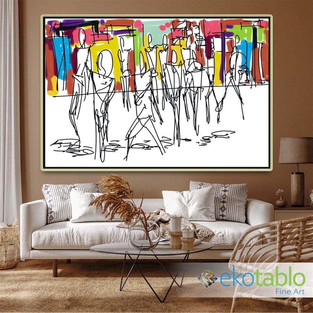 Renkli İnsanlar Soyut Kanvas Tablo main variant image
