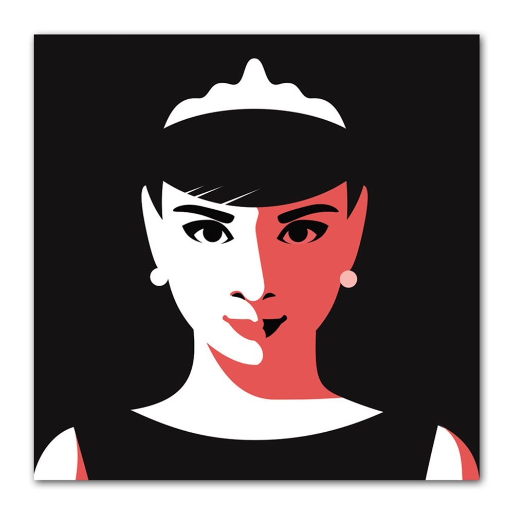 Siyah Audrey Hepburn Kanvas Tablo