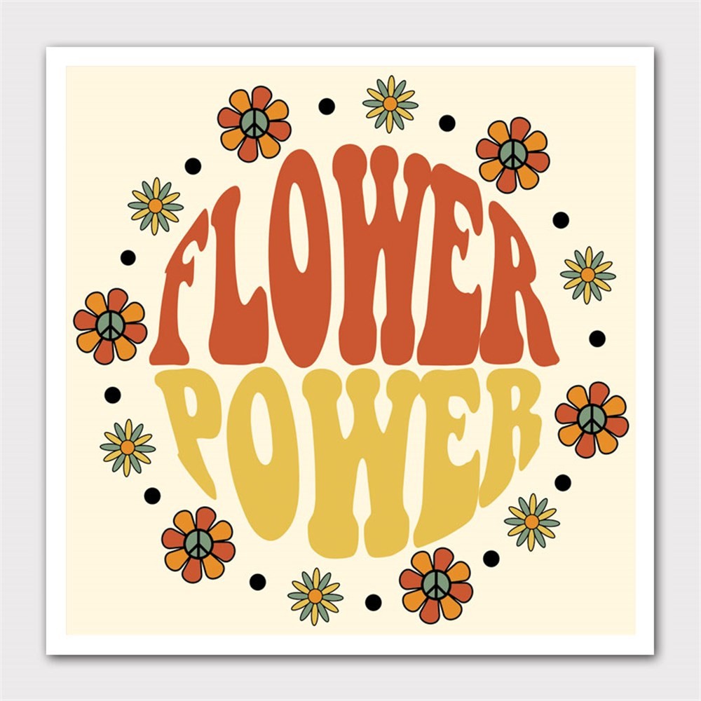 Flower Power Retro Kanvas Tablo