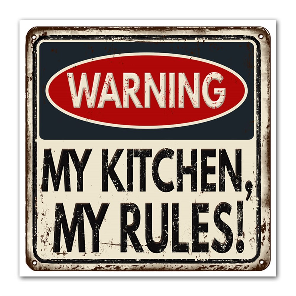 Warning Kitchen Rules Kanvas Tablo