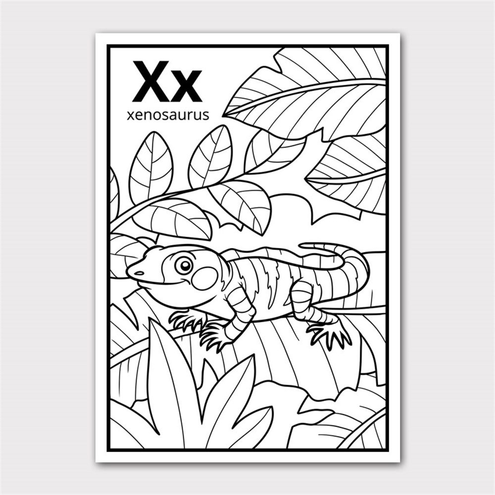 X for Xenosaurus Boyama Kanvas Tablo