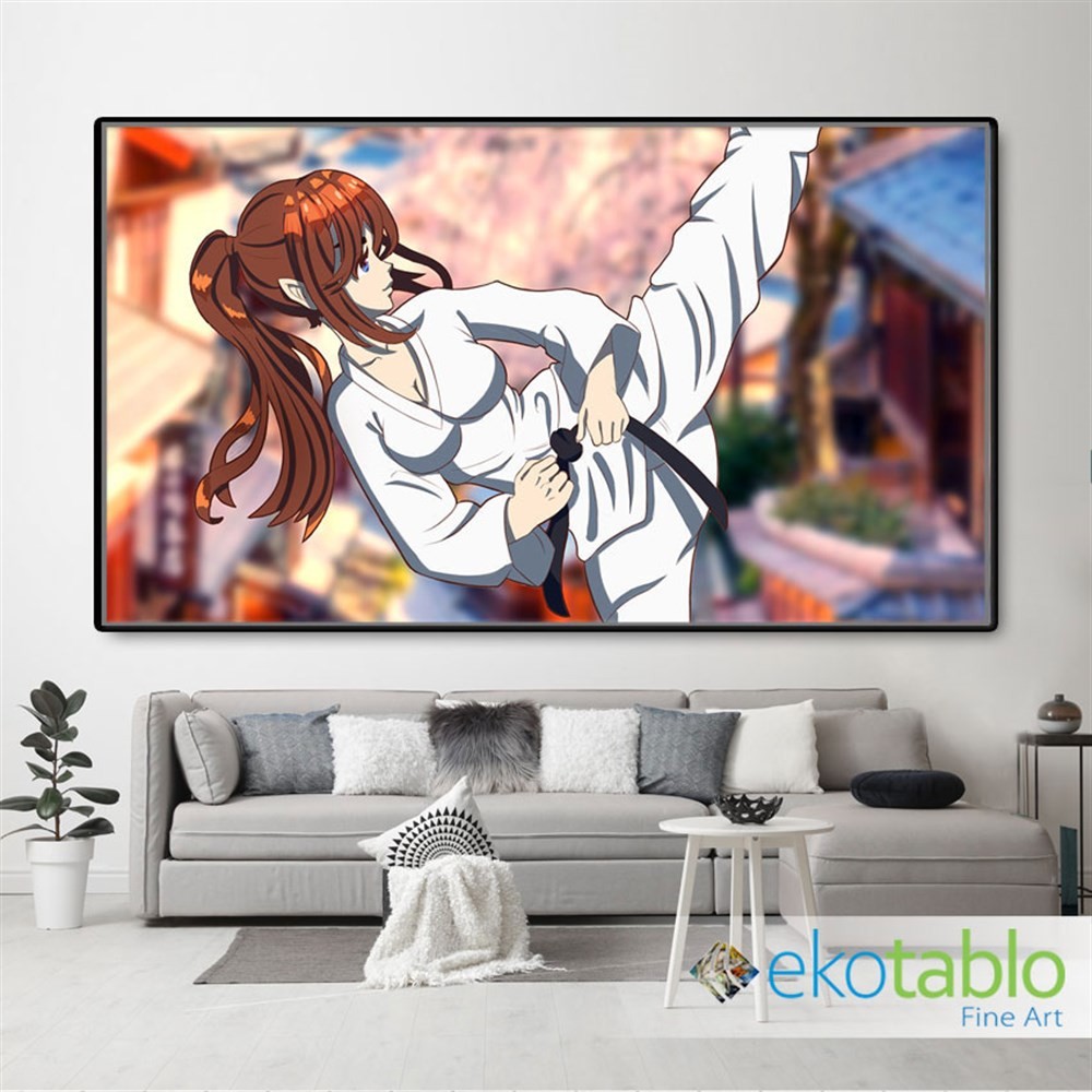 Karateci Kız Antrenmanda Anime Kanvas Tablo main variant image