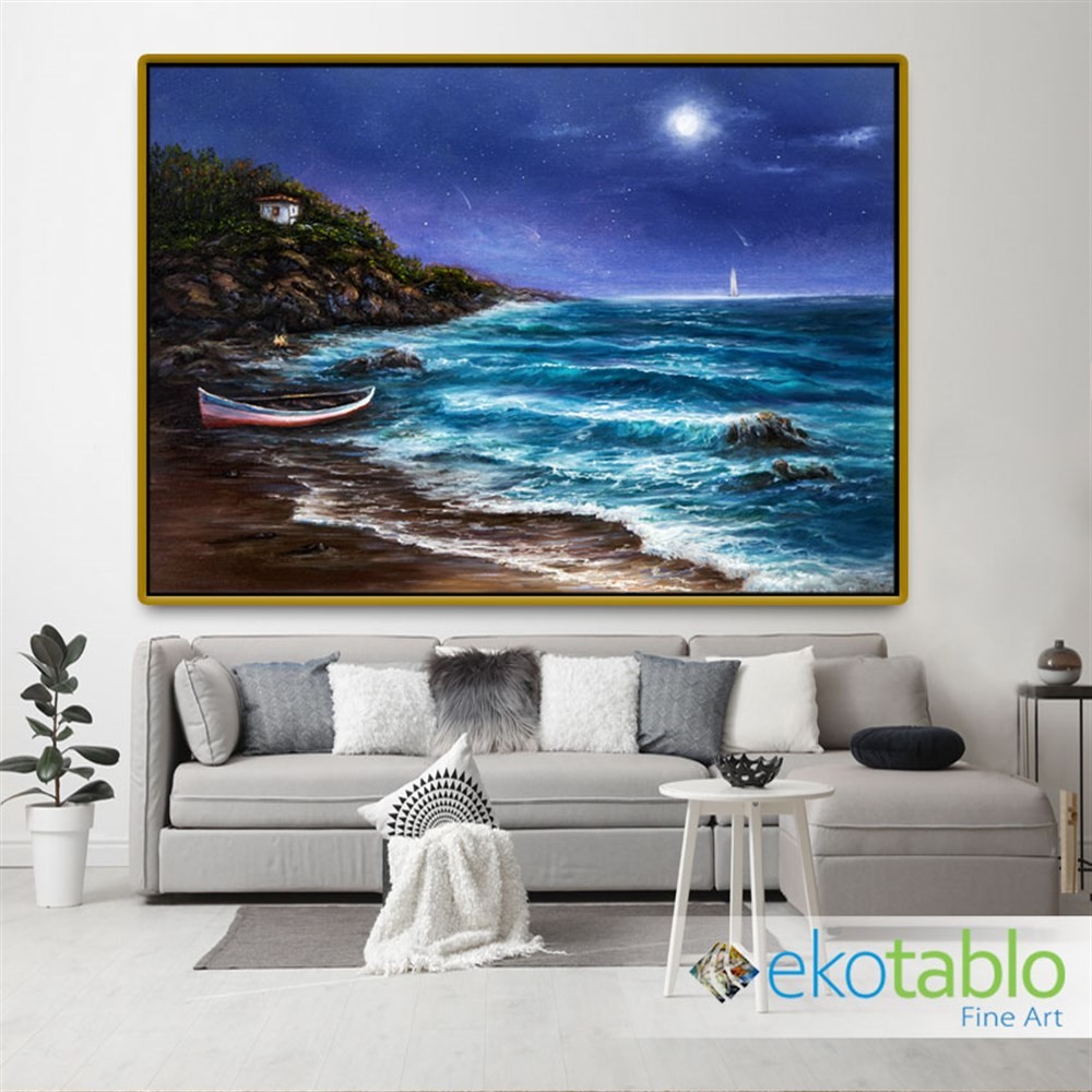 Ay Yıldızlar ve Deniz Kanvas Tablo main variant image