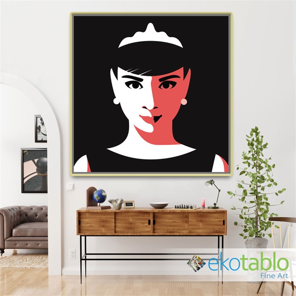 Siyah Audrey Hepburn Kanvas Tablo