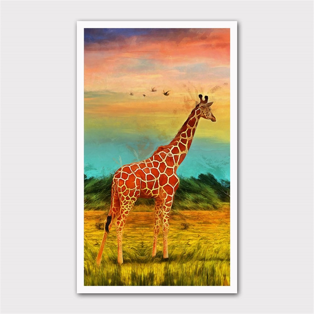 Savannadaki Zürafa 1 Kanvas Tablo