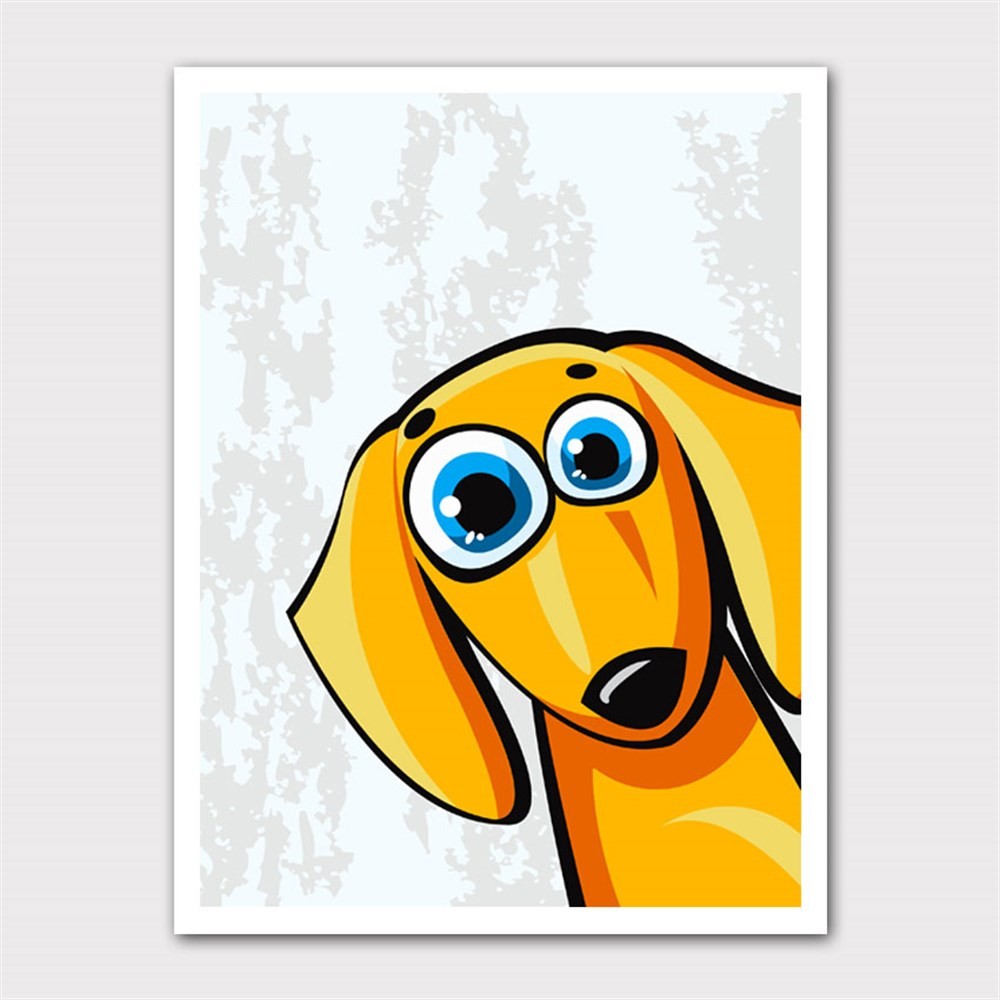 Şaşkın Sarı Köpek Kanvas Tablo