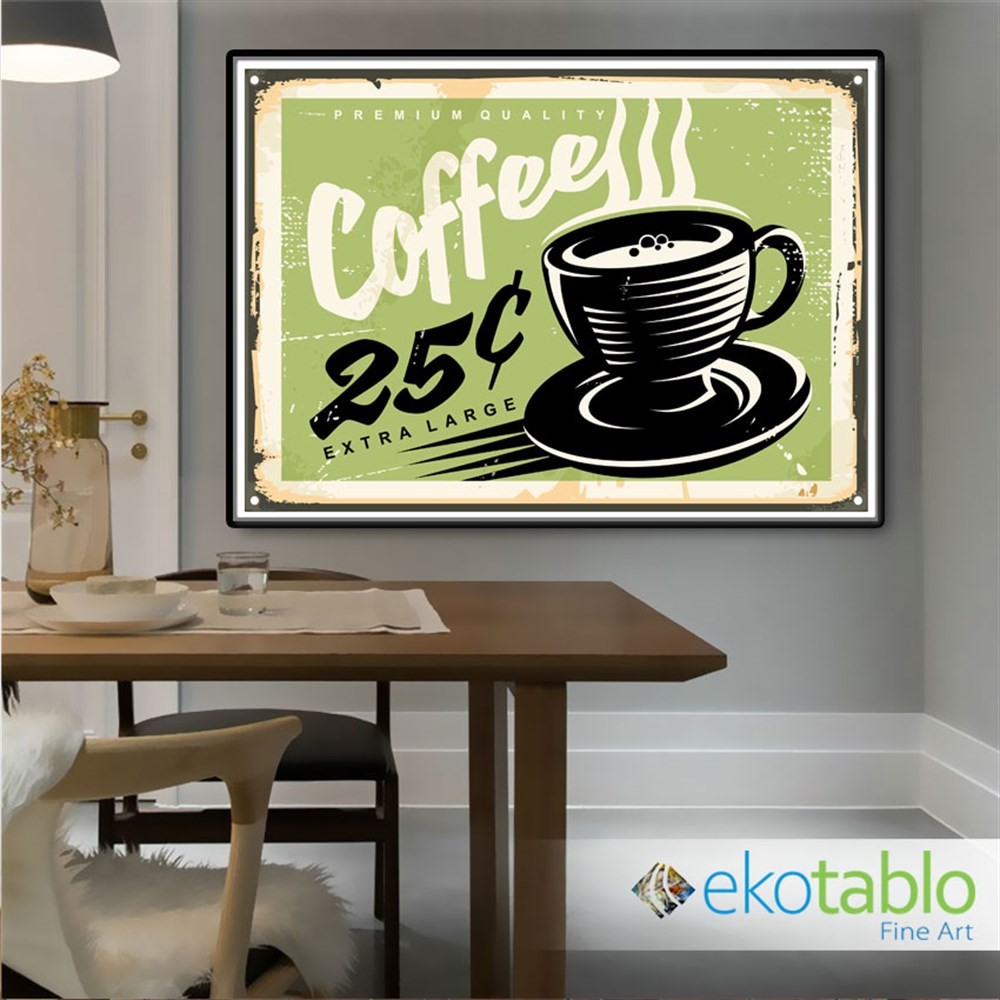 Coffee 25ct Retro Kanvas Tablo