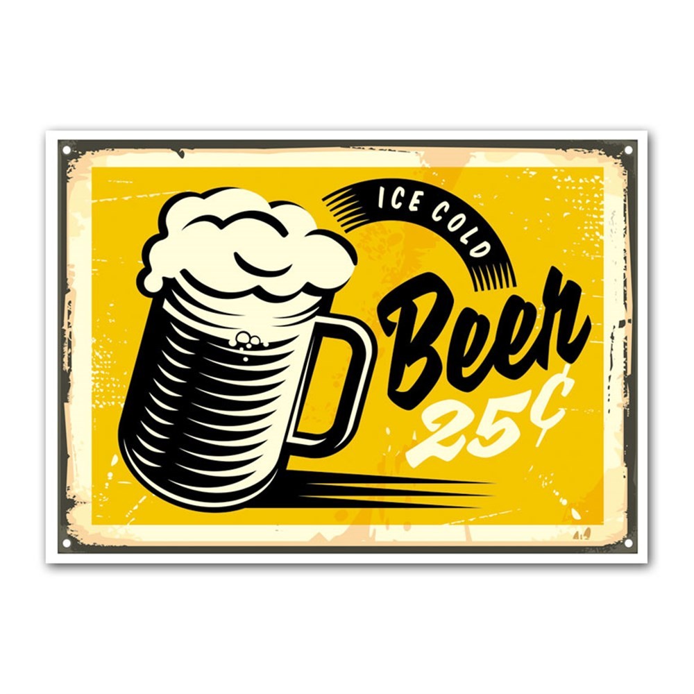 İce Cold Beer 25ct Retro Kanvas Tablo