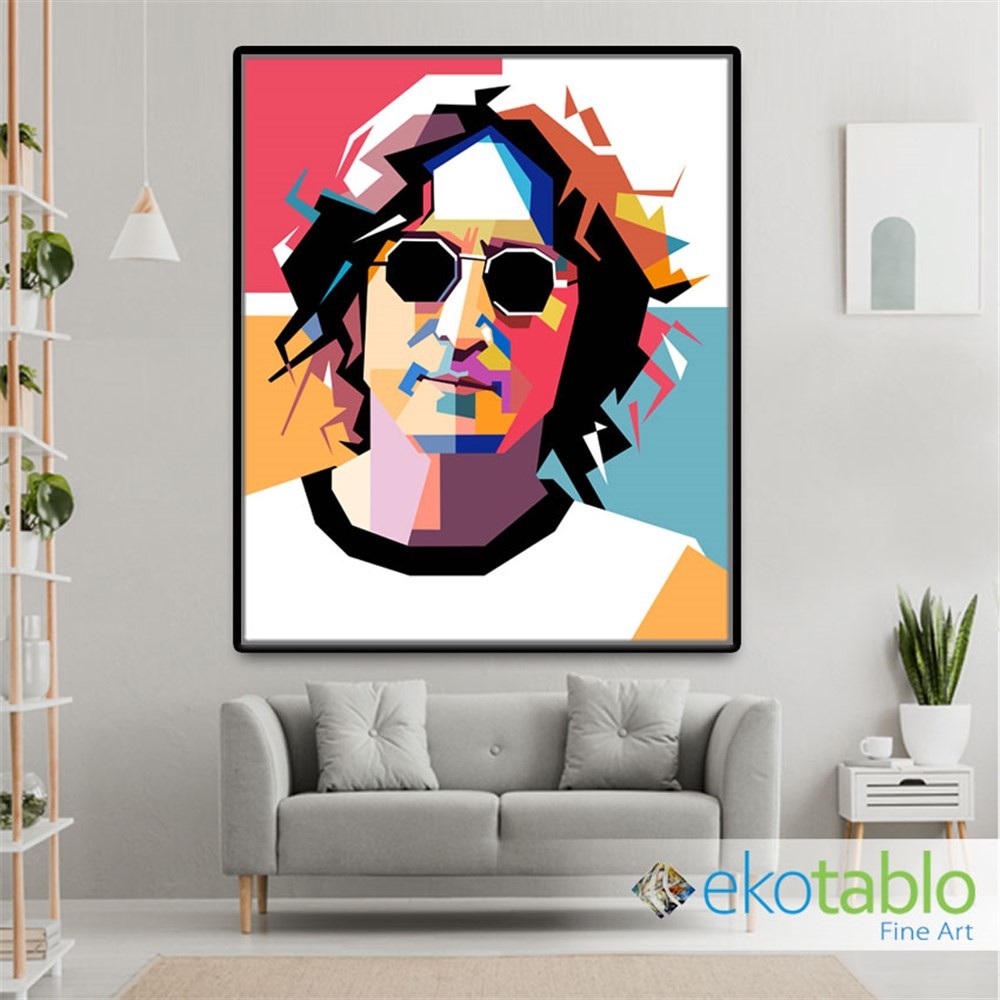 Kübik Gözlüklü John Lennon Kanvas Tablo