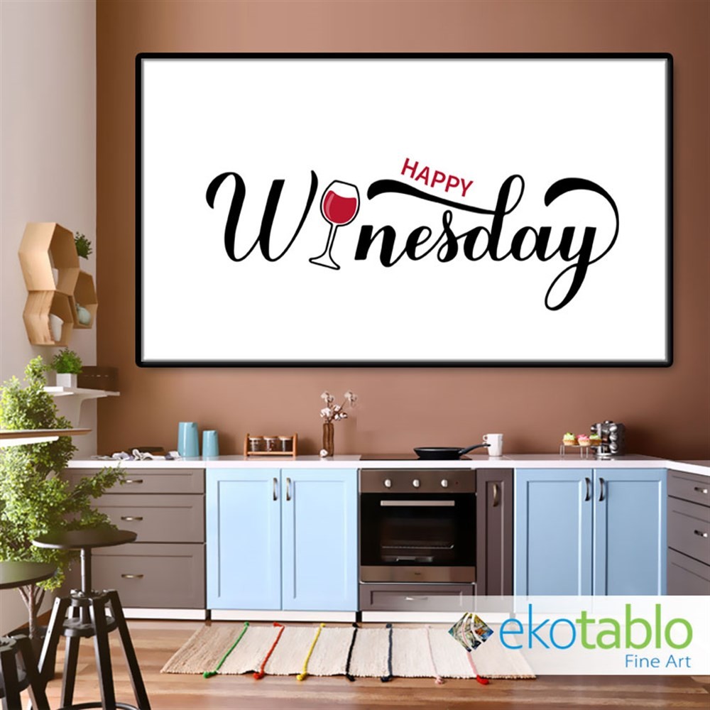 Happy Winesday Kanvas Tablo main variant image