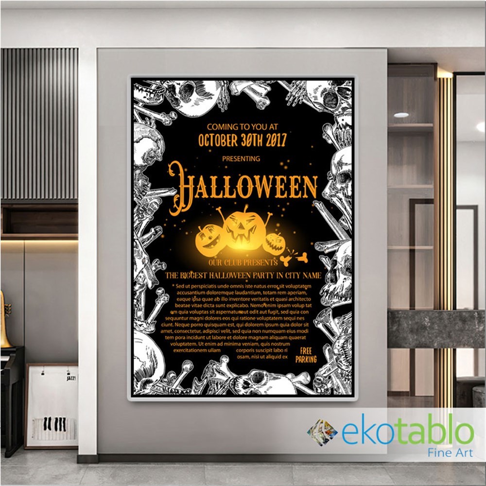 Halloween Party Retro Kanvas Tablo main variant image