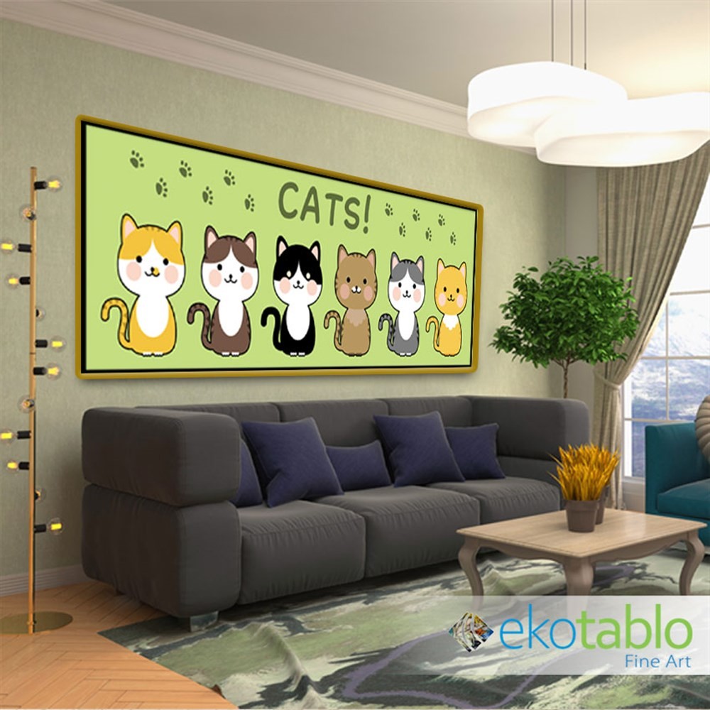 Renkli Cats Grubu Kanvas Tablo main variant image