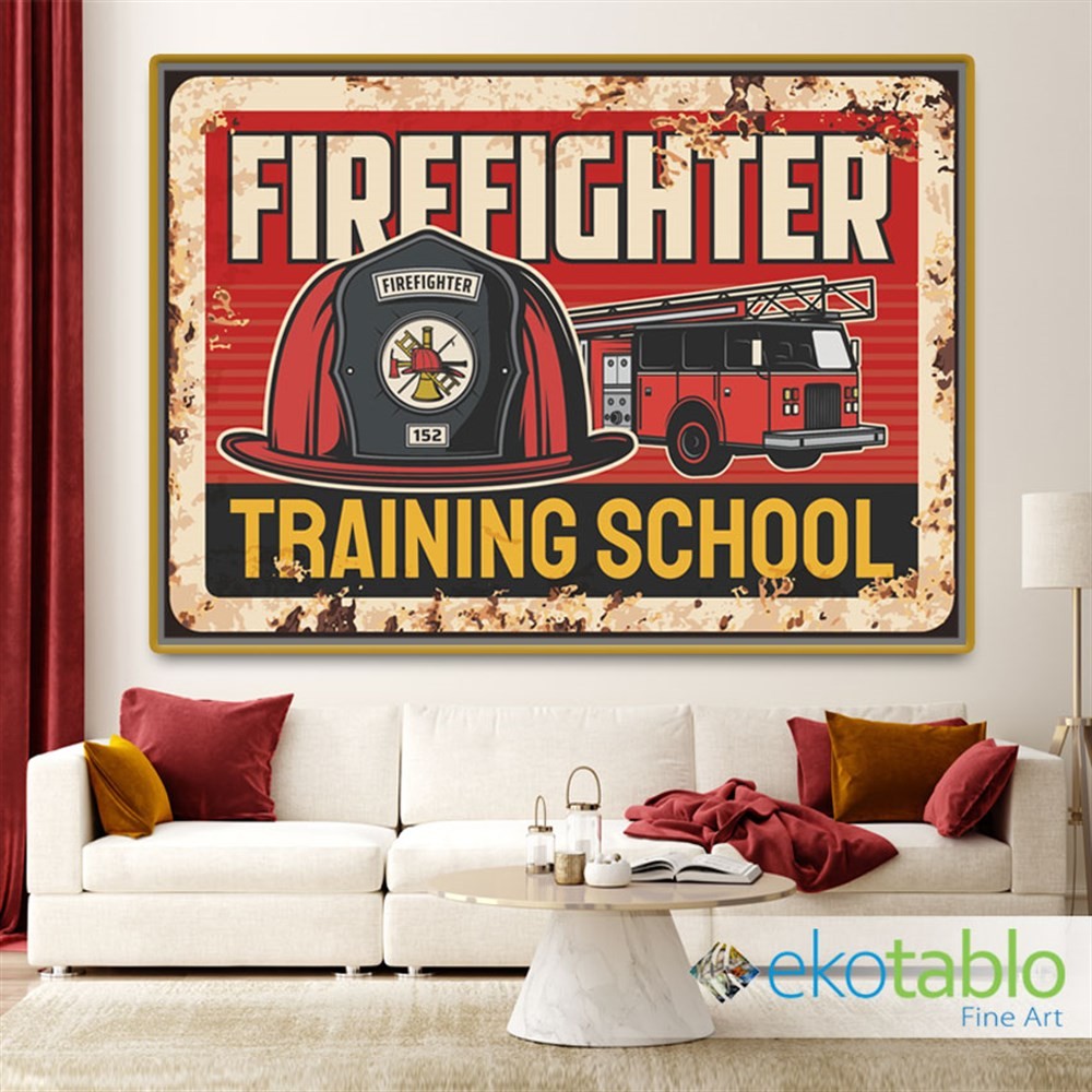Firefighters Retro Kanvas Tablo main variant image