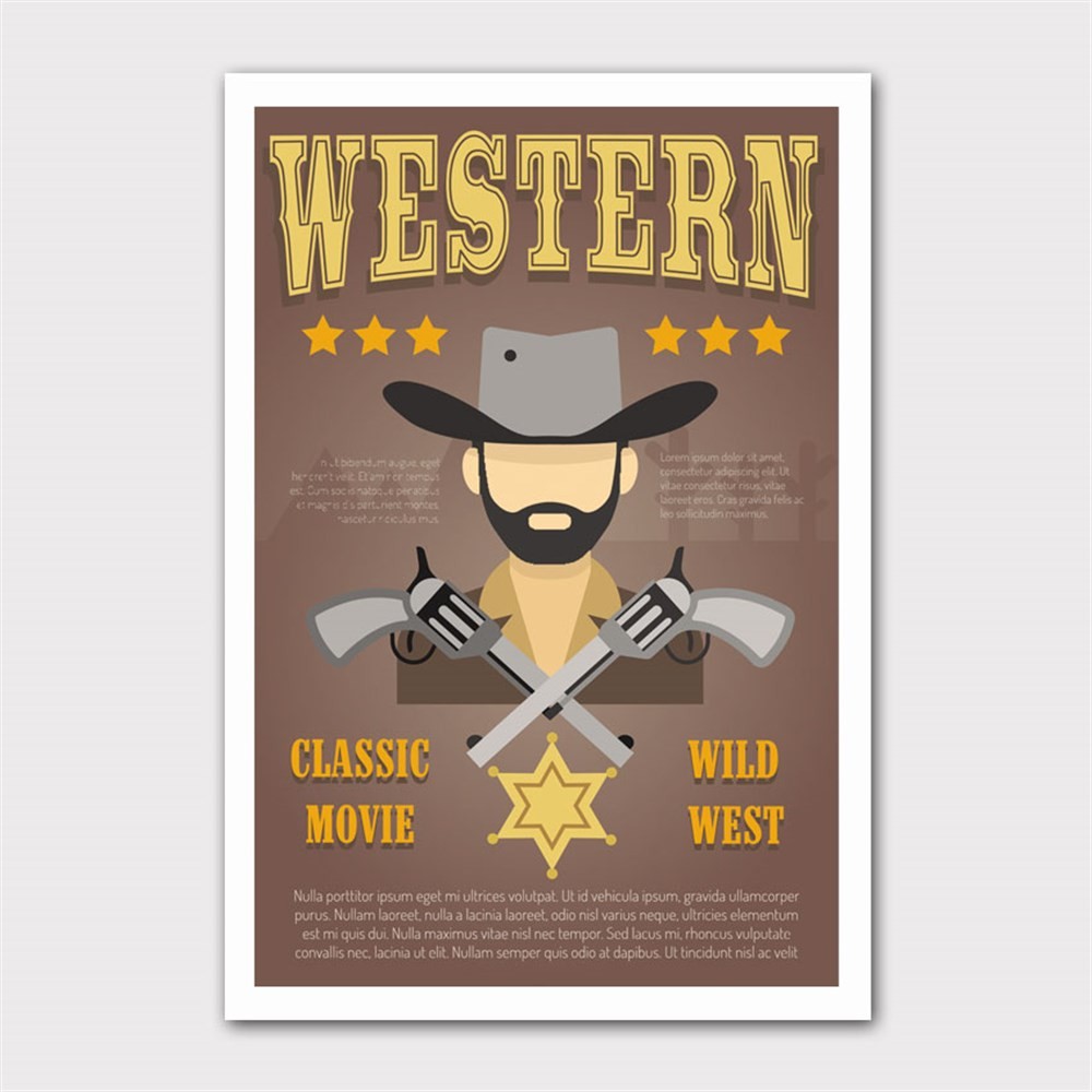 Western Film Afişi Kanvas Tablo