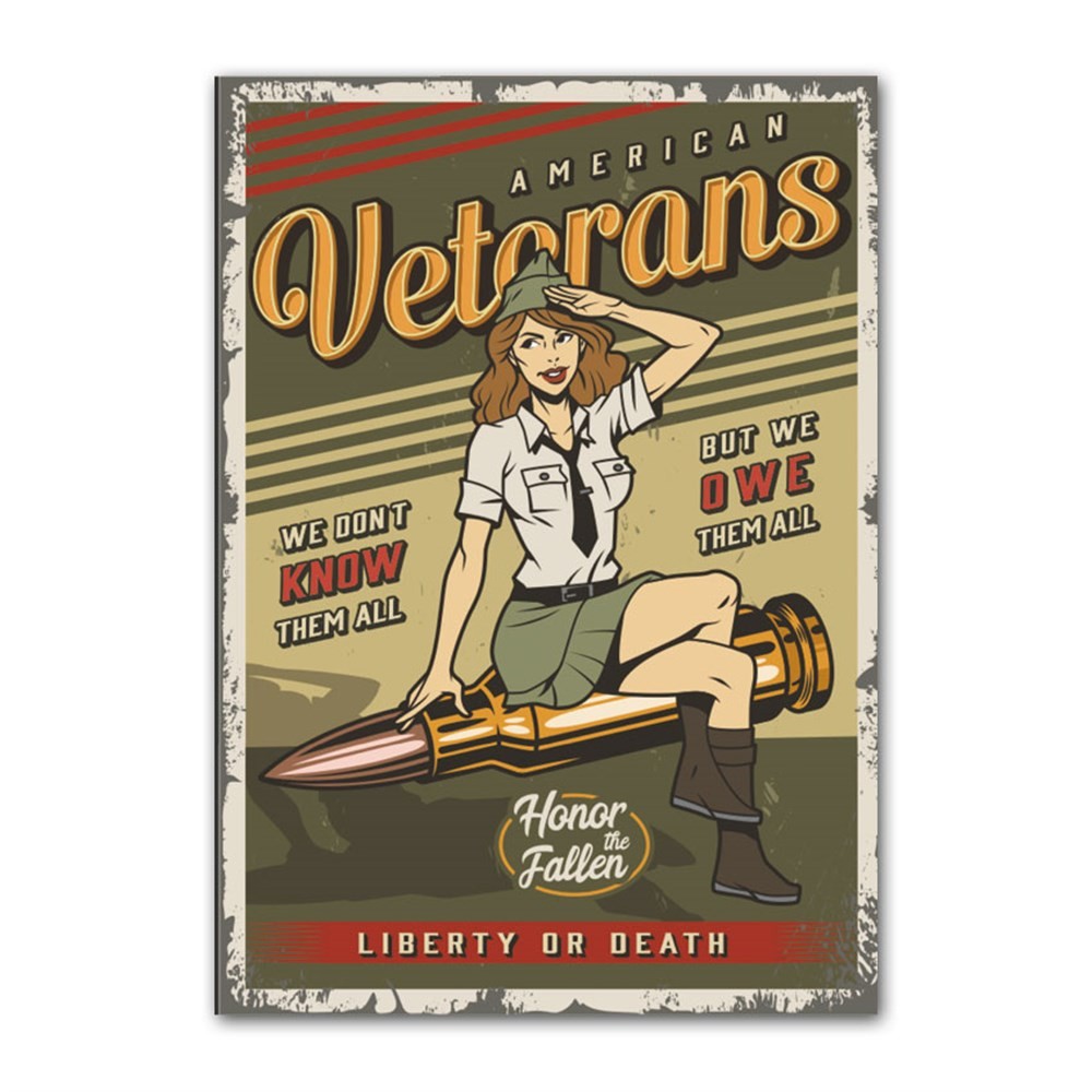 Americans Veterans Retro Kanvas Tablo