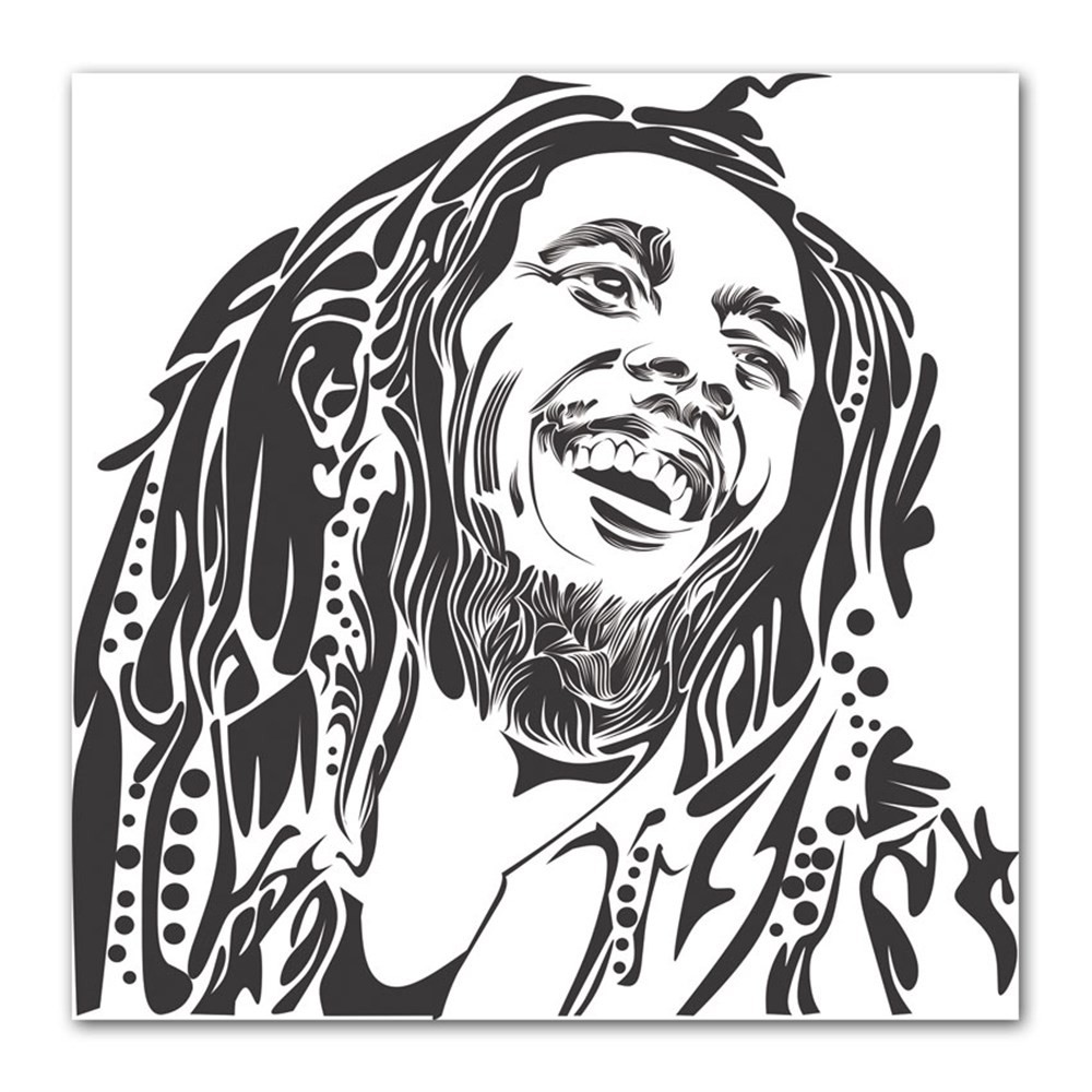 Siyah Beyaz Bob Marley Kanvas Tablo