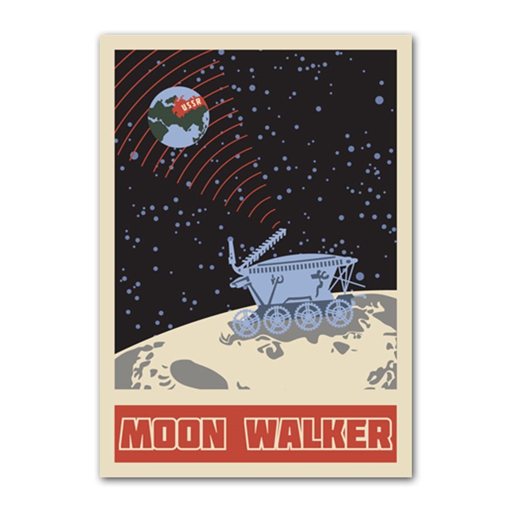 Retro Moon Walker USSR Kanvas Tablo