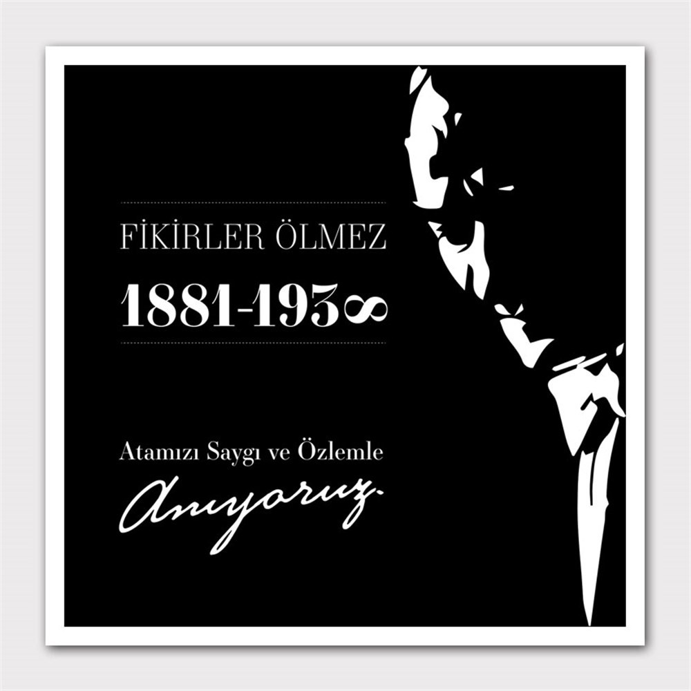 Atatürk Fikirler Ölmez Kanvas Tablo