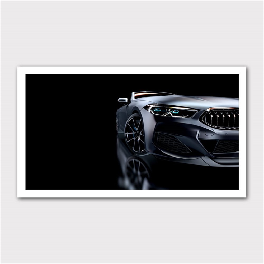 Siyah Zemin BMW M8 Kanvas Tablo
